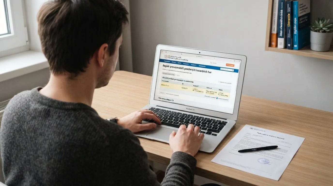 Výřez z veřejného registru MF ČR s detailem základního povolení pro online casino