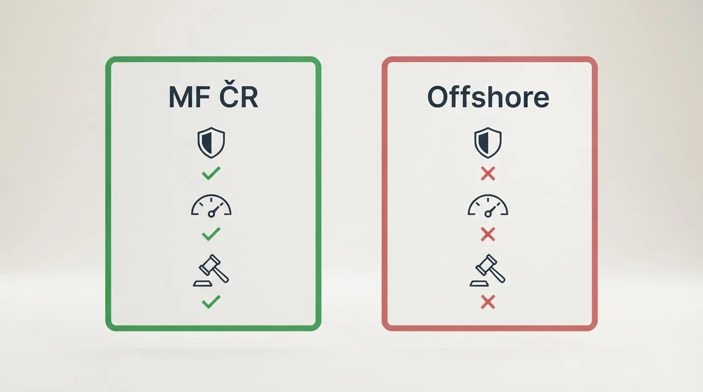 Tabulka srovnávající rozsah ochrany hráče pod MF ČR a pod offshore licencemi