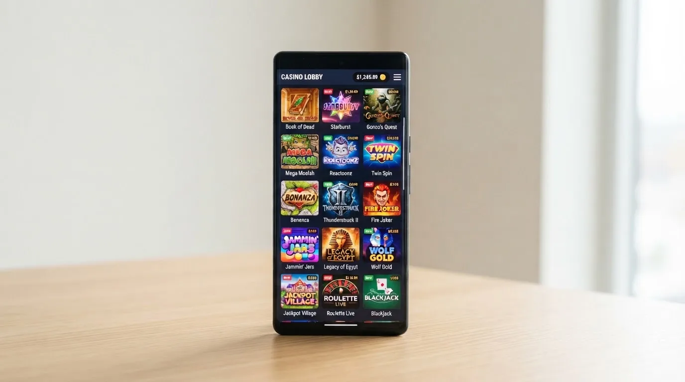 Koláž uvítacích obrazovek několika mobilních casin vedle sebe — různé vizuální styly od sportovně laděných po casino-first design, všechny v mobilním formátu